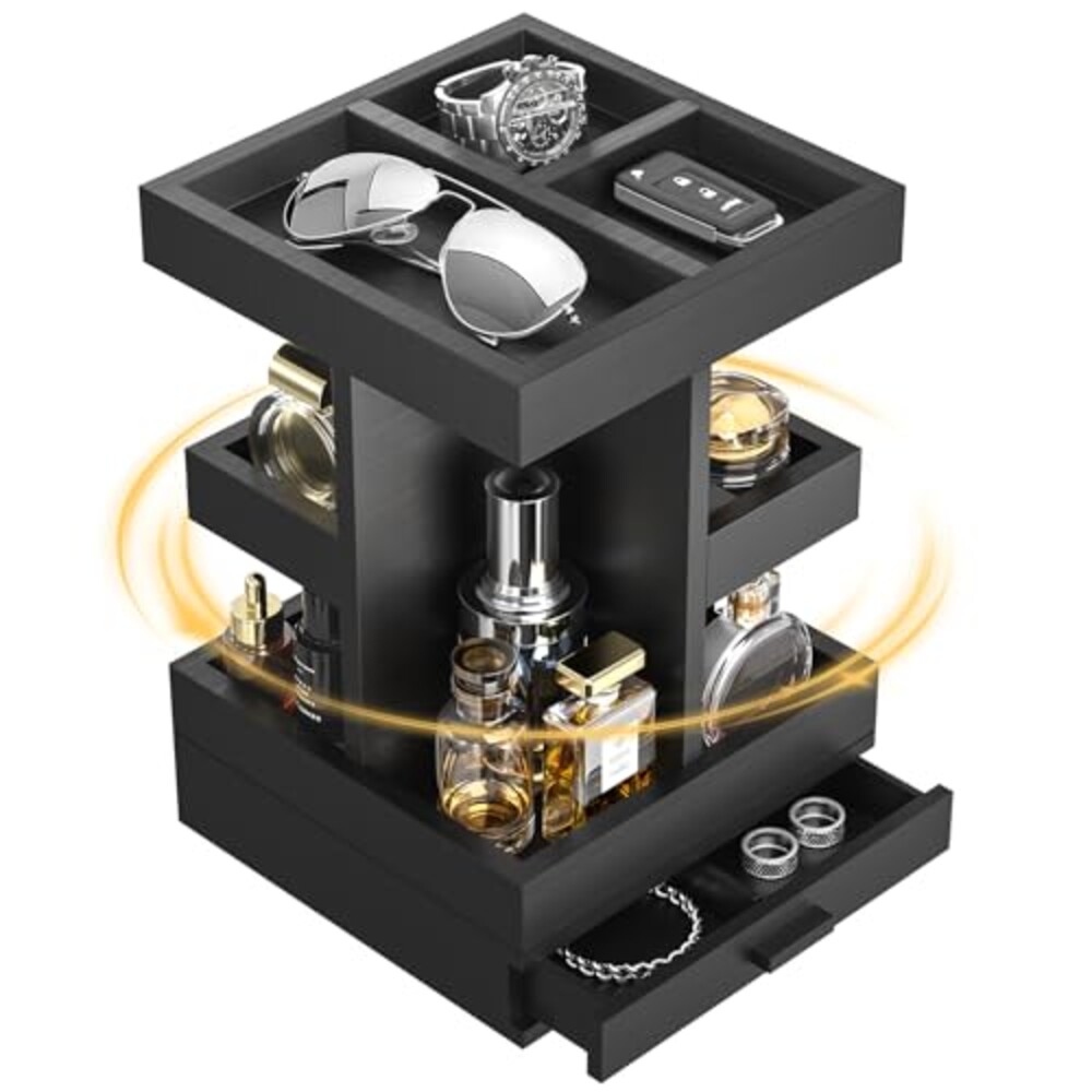Rotating Cologne Organizer for Men, 3 Ti