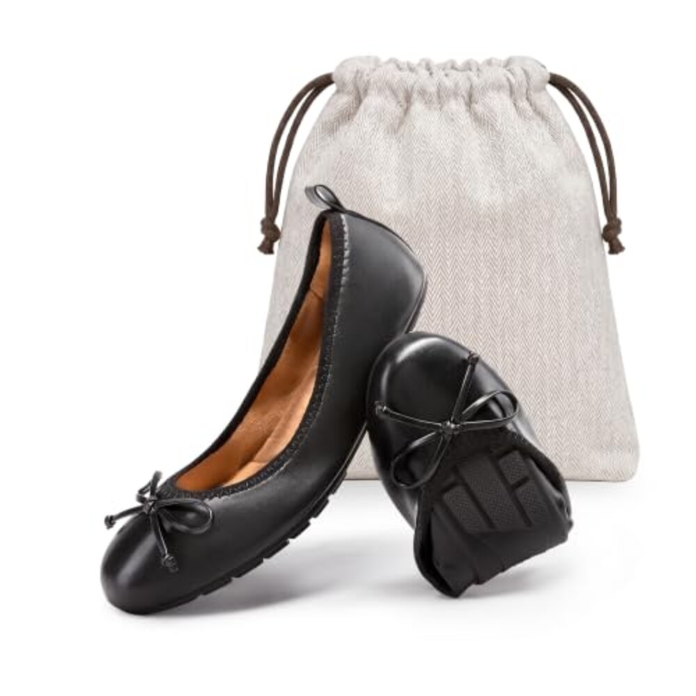 DREAM PAIRS Women's Foldable Bowknot Bal
