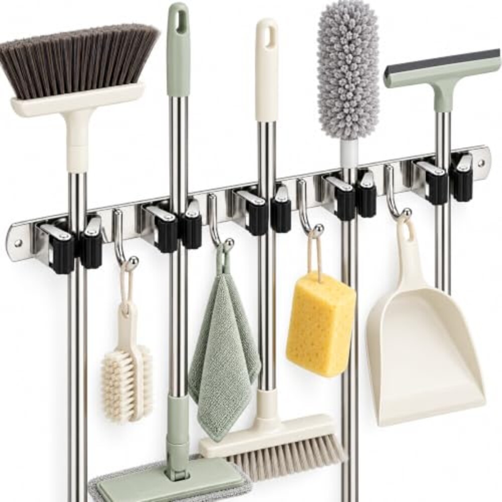 Fenas Broom Holder Wall Mount, Mop Organ
