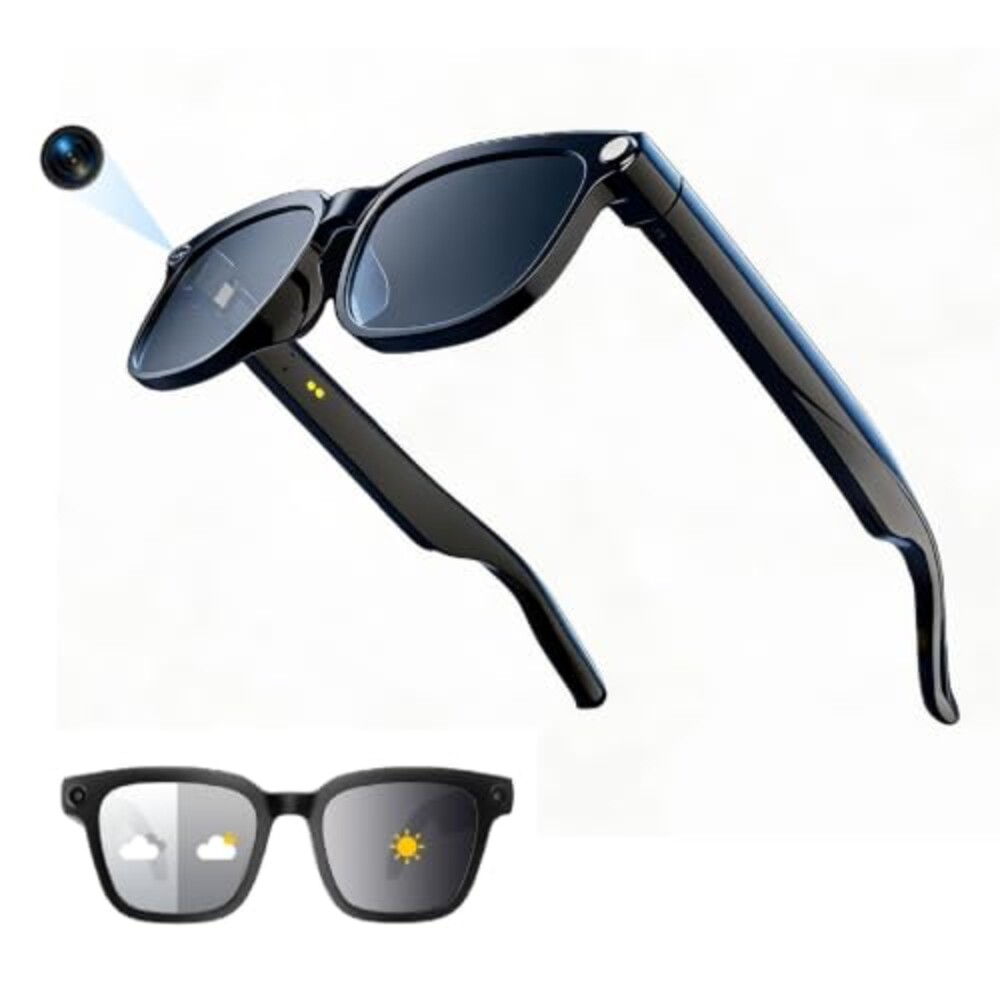 AI Smart Glasses with Camera, 8MP HD Vid
