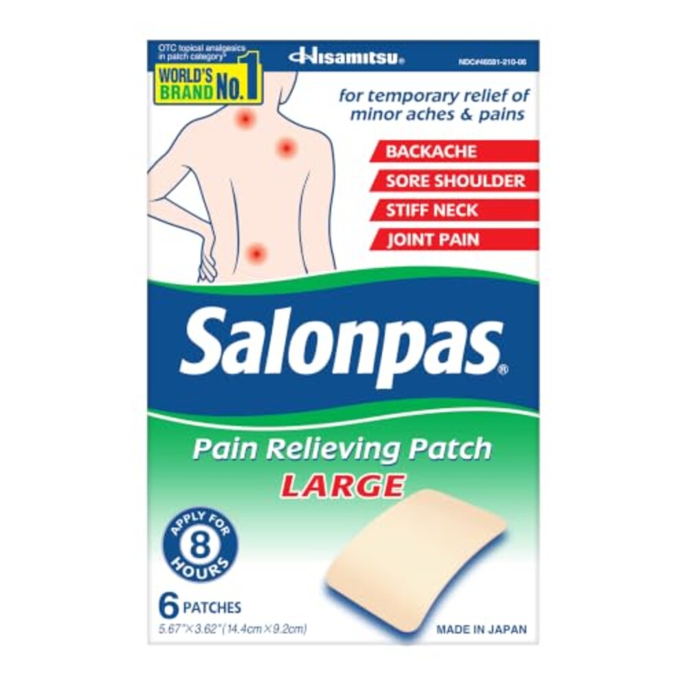 Salonpas Pain Relieving Patch, Large, 6