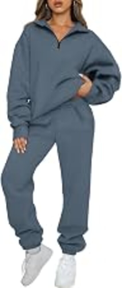 AUTOMET Women's Sweatsuits 2 Piece Outfits Lounge Sets | Cozy Airport Outfits,Casual Sweat Sets for Fall and Winter,Half Zip Pullover and Baggy Sweatpants with Pockets