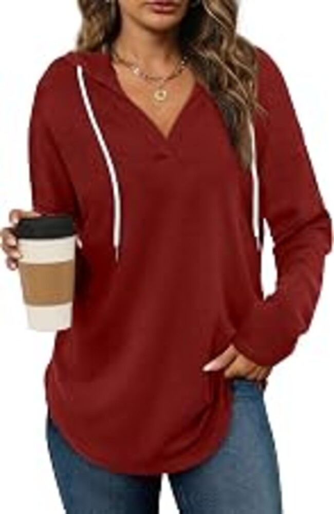 Bofell Womens Fashion Tops Hoodies for Women Pullover Oversized Sweatshirts Long SLeeve Shirts Loose Fit