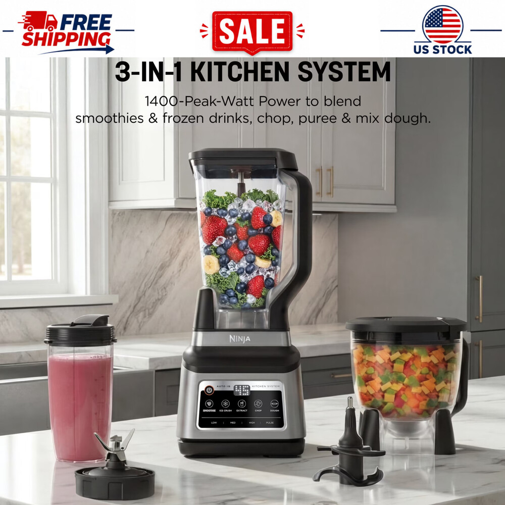 🔥FLASH Sale! Ninja Professional Plus Kitchen Blender Auto-iQ Crushing System⚡