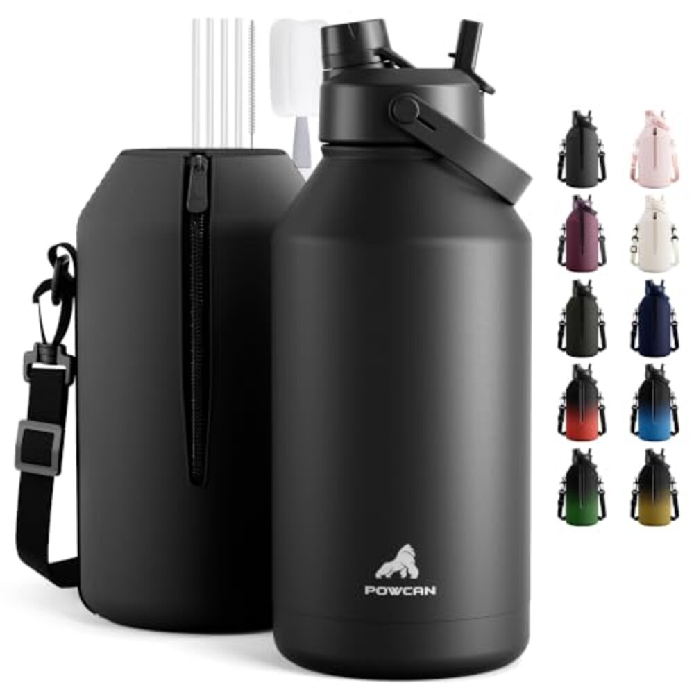 POWCAN 64 oz Insulated Water Bottle for