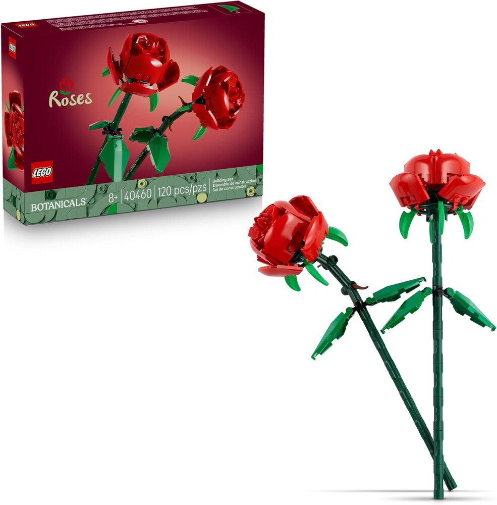 LEGO Roses - Building Toy for Kids, Girls & Boys, Ages 8+ - Artificial, Fake Roses for Home Decor & Display - Gift Idea for Plant & Flower Lovers - 40460