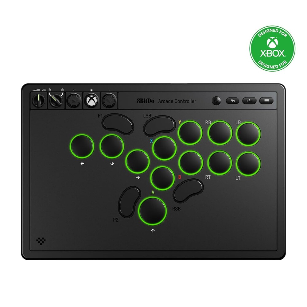 8BitDo All-Button Arcade Controller for Xbox Series X|S, Xbox One & PC, 2.4G Wireless, Low-profile Mechanical Switches, Programmable Buttons, Hot-swappable PCB, RGB Lighting - Officially Licensed