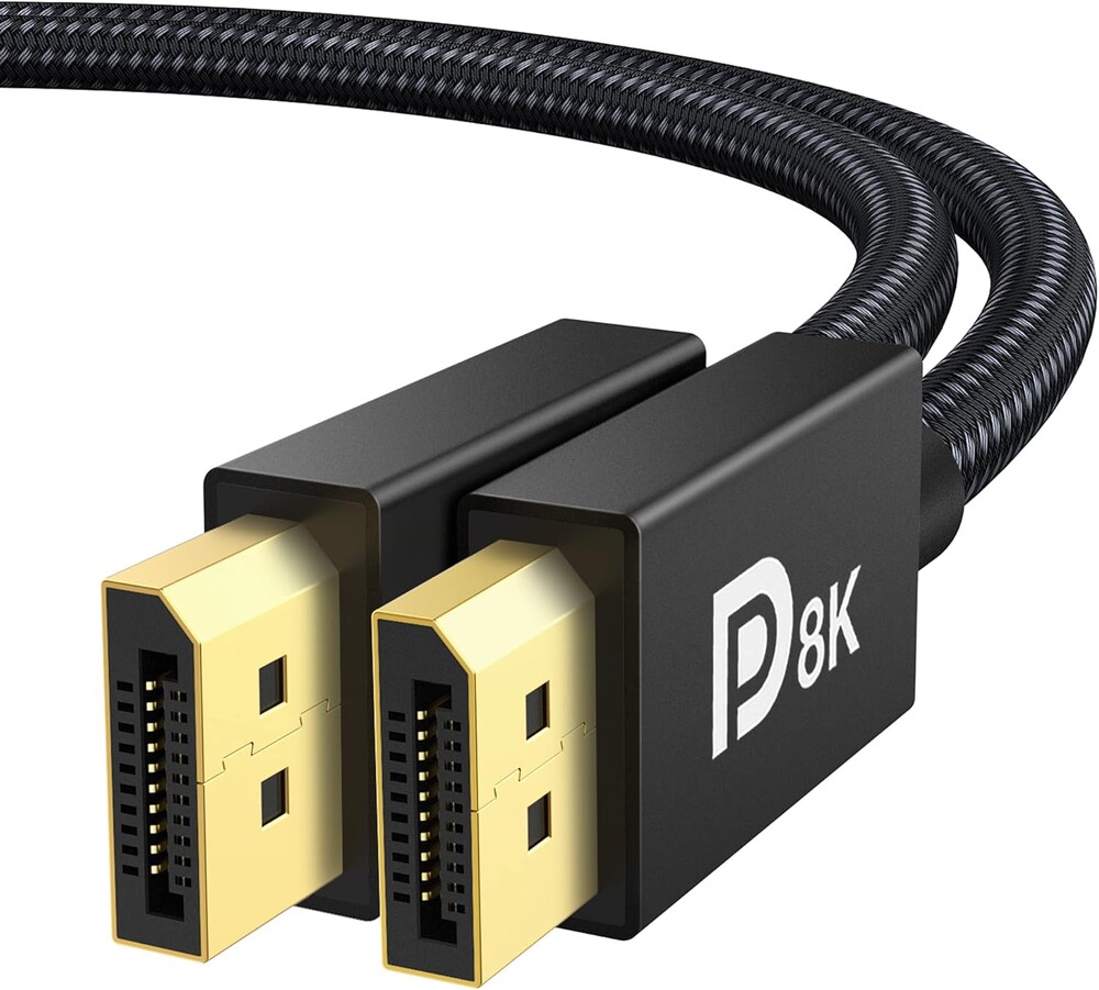 IVANKY 8K DisplayPort Cable 1.4, VESA Certified DP Cable 6.6ft (8K@60Hz, 4K@144Hz, 2K@240Hz)HBR3 Support 32.4Gbps, HDR, HDCP