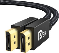 IVANKY 8K DisplayPort Cable 1.4, VESA Certified DP Cable 6.6ft (8K@60Hz, 4K@144Hz, 2K@240Hz)HBR3 Support 32.4Gbps, HDR, HDCP