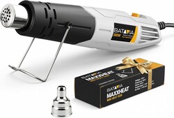 Mini Heat Gun - BATAVIA 380W Fast Heat Hot Air Gun Tool with Uniform Heat Tech & Dual Protection Fuses, 2 Temp (572°F/1022°F)+Nozzle with Overheat Protection for DIY Crafts, Vinyl Wrap, Shrink Tubing