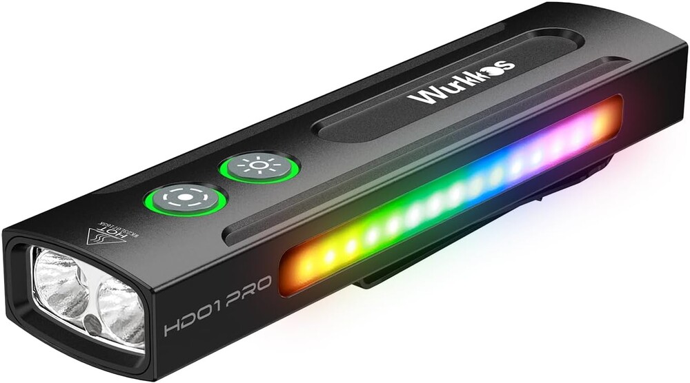 Wurkkos HD01 PRO 6-in-1 Flashlight with White Light UV Light&Green Light and Side Light,Working Handle Flashlight with Magnetic 1200LM for Outdoor Camping