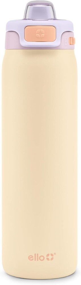 Ello Pop & Fill Stainless Steel Water Bottle with Quick Fill Technology, Double Walled Vacuum Insulated Metal, Leak Proof Locking Lid, Sip & Chug, BPA Free, Holiday Gift for Him Her, 22oz, 32oz, 40oz