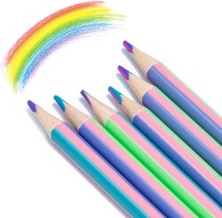 M&G 4-in-1 Rainbow Colored Pencils – 6 Pack, Multicolor Core Pencils for Artists and Creative Drawing