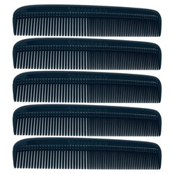 GENTS (5 Pack) Pocket Comb Black Unbreakable Round Teeth Course Fine Pocket Beard & Mustache Combs for Men's Hair | Sideburns Travel-Friendly Symmetry, Friendly Birthday Gifts