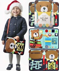 PUTSKA Busy Board Montessori Toys, Busy Book for Toddlers 3+ Years, Sensory Toys, Educational Learning Activities for Learning Fine Motor Skills, Kids Travel Essentials, Gifts for Girls Boys