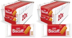Lotus Biscoff Cookies, Caramelized Biscuit Cookie Snack, Dispenser Box (20 sleeves of 2 extra large cookies) Vegan, 0.9 Ounce (Pack of 40)
