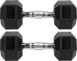 Fitvids Hex Dumbbells Rubber Coated Hand Weights for Exercises and Fitness, 10-50LB Option