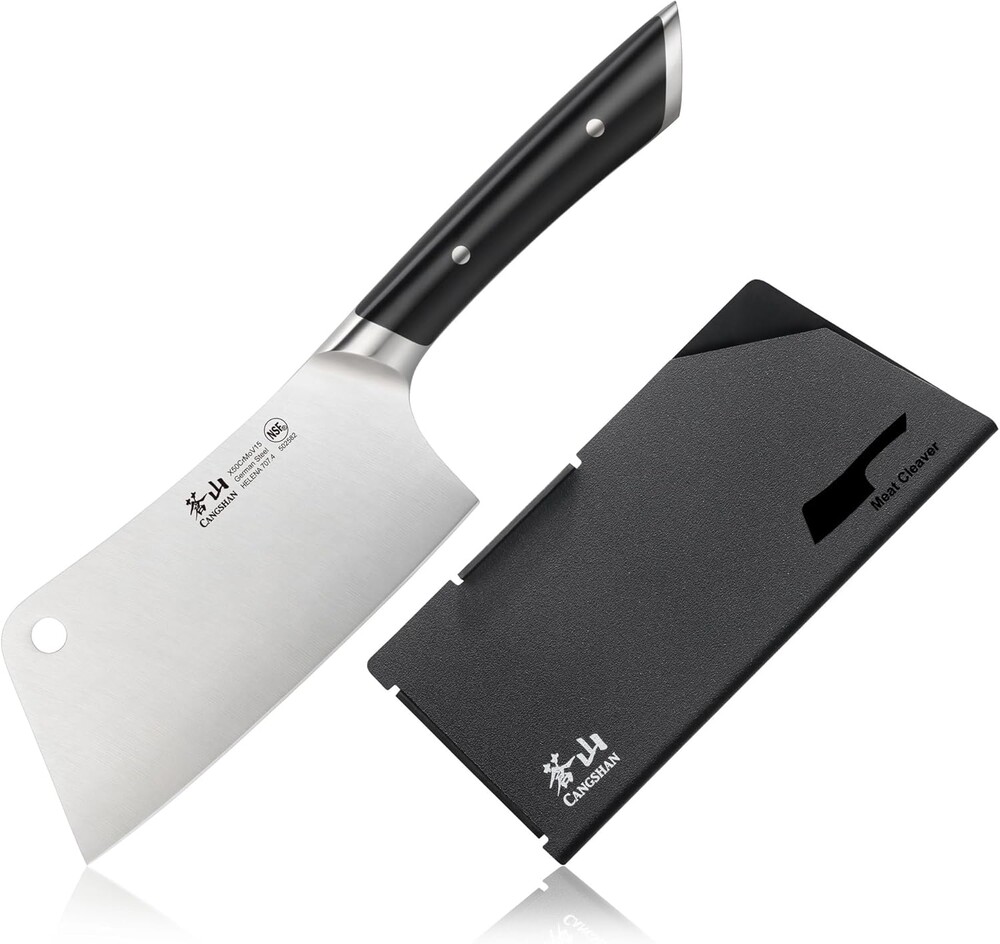 Cangshan HELENA Series 6-Inch Meat Cleaver, Forged German Steel, Black, 502582