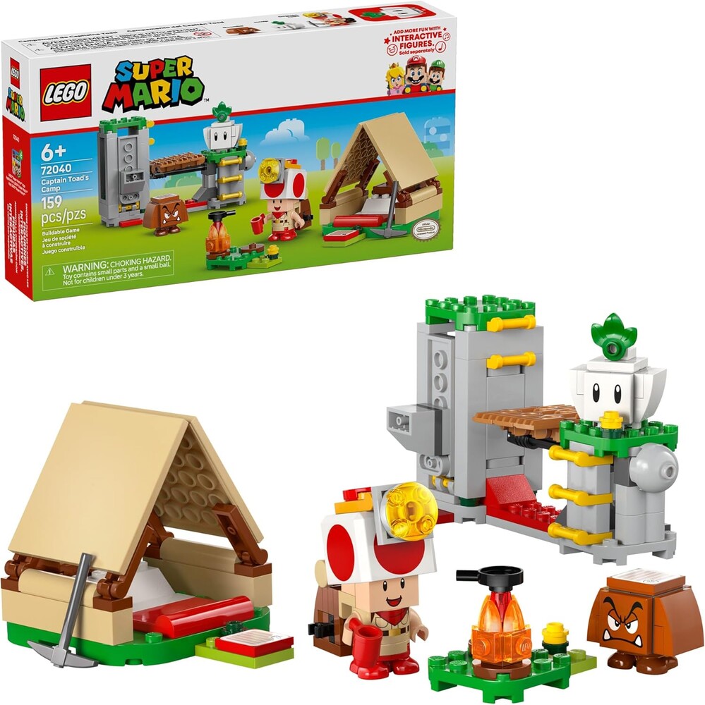 LEGO Super Mario Captain Toad’s Camp Building Toy - Pretend Play Set for Kids, Ages 6+ - Building Blocks for Boys & Girls W/Toad, Goomba, & Turnip Toy Figures - Gift Idea for Birthdays - 72040