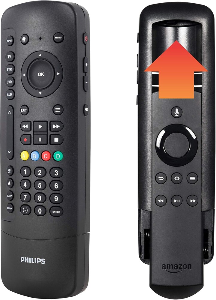 Philips Universal Companion Remote Control for Samsung, Vizio, LG, Sony, Roku, Apple TV, RCA, Panasonic, Smart TVs, Streaming Players, Blu-ray, DVD, 4 Device, Flip & Slide Fire TV, Black, SRP2024A/27