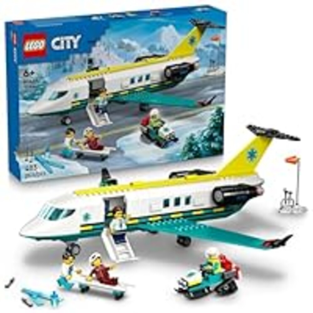 LEGO City Emergency Air Ambulance Airplane Building Toy for Kids - Pretend Play Rescue Airplane Model for Boys & Girls, Ages 6+ - Building Blocks W/Hero Minifigures - Gift Idea for Birthdays - 60465