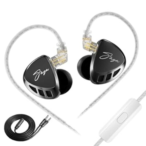 KZ Saga Wired Gaming Earbuds, High-Performance Inner Magnetic Dynamic Driver HiFi Gaming Headphone IEM, Stereo Sound Deep Bass Comfort-Fit Earphones with in-Line Controls Mic
