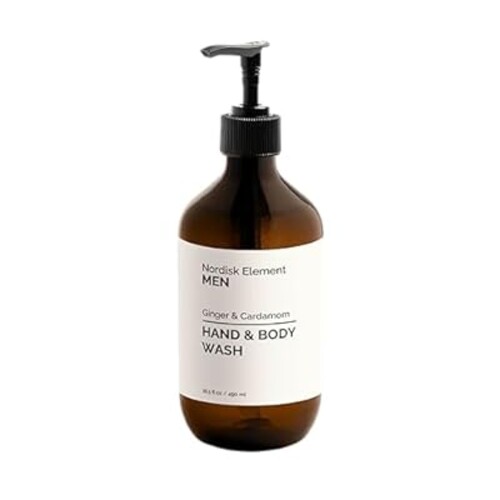 Nordisk Element Men Body Wash with Nourishing, Natural Ingredients | Gently Cleanses & Hydrates the skin | Paraben and Phthalate Free | Ginger & Cardamom |16.5 Fl Oz