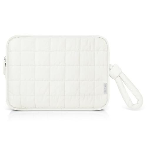 ETRONIK Puffy Laptop Sleeve - 13/14 Inch, MacBook Pro/Air M2 Sleeve, iPad Pro 12.9 Case, Cute Puffer Laptop Cover with Pocket, Beige