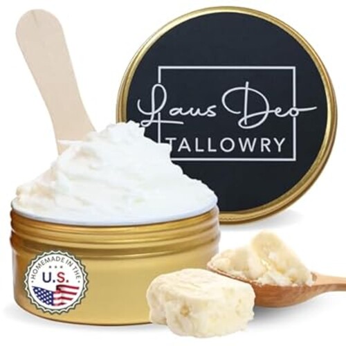 New & Unique Beef Tallow for Skin-Whipped Tallow Balm for Face Body-No Filler Oil or Honey-Moisturizer for Acne Eczema Dry Sensitive Skin-Homemade Natural USA-Grass Fed and Organic Essential Oil