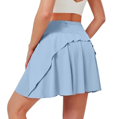 ANIVIVO Women's 17" Tennis Skirts Layered Athletic Golf Skorts Skirts for Women with Pockets High Waisted Workout Skirt