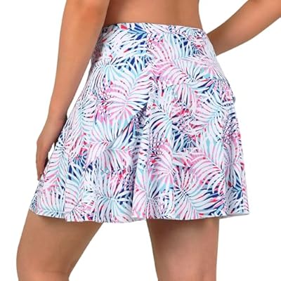 ANIVIVO Women's 17" Tennis Skirts Layered Athletic Golf Skorts Skirts for Women with Pockets High Waisted Workout Skirt