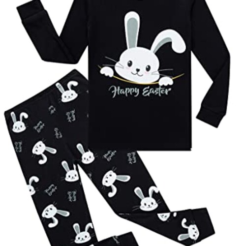 Family Feeling Little girls boys rabbit Pajamas Long sleeve Cotton Easter Bunny Toddler Kid 4T