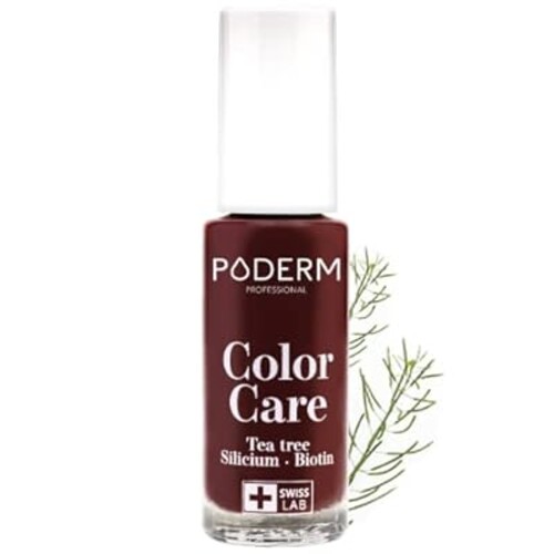 PODERM - nail Polish – Enriched with Tea Tree – Improves nail appearance – Ingredients Natural/Vegan - foot/hand - Swiss Made (Black-Red)