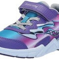 Saucony Flash Alternative Closure 3.0 Flexible, Teal/Purple/Chrome, 5 US Unisex Little Kid