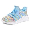 RUNSIDE Girls Tennis Shoes Lightweight Sports Kids Sneakers Lace-up for Running/Walking, Toddler/Little Kid/Big Kid Rainbow Blue