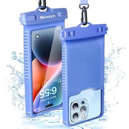 Niveaya Waterproof Phone Pouch, Waterproof Phone Case Compatible for iPhone 16 15 14 13 12 Pro Max Up to 7", Cruise Ship Essentials Must Haves Dry Bag for Vacation Beach Travel Kayak Accessories
