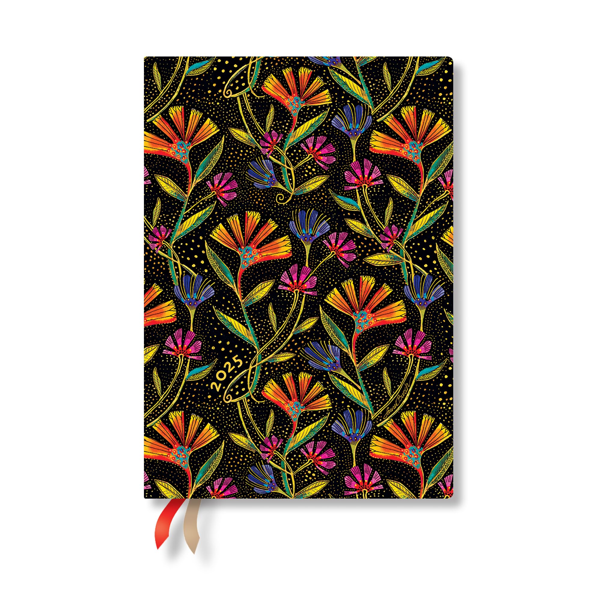 Paperblanks | 2025 Daily Planner | Wild Flowers | Playful Creations | 12-Month Flexis | Midi | Elastic Band | 432 Pg | 80 GSM: Wild Flowers 25 Dly 12M Plnr Flexi Midi EN