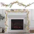 6 ft Lighted Artificial Easter Garland with Easter Egg, Easter Decorations Spring Garland for Home Kitchen Mantle Fireplace Indoor Outdoor Holiday Easter Party (1Pcs)