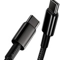 Baseus USB C Cable, 100W PD 5A QC 4.0 Fast Charging USBC to USBC Cable, Zinc Alloy Nylon Braided Type C Charger Cord for iPhone 16 15 Pro Plus Pro Max, MacBook, iPad Pro/Mini, Samsung S23/S22+