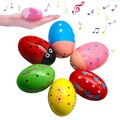 Ehome Wooden Egg Shakers, 6Pcs Hand Musical Maracas Percussion Instruments Musical Shake for Toddler, Egg Fillers, Montessori Maracas for Kids Baby with Storage Bag