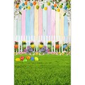 5X7FT Happy Easter Backdrop, Spring Easter Colorful Eggs Photography Background Baby Kids, Colorful Wood Fence Bunny Spring Easter Theme Party Decorations Banner Photo Shoot Props (Polyester)