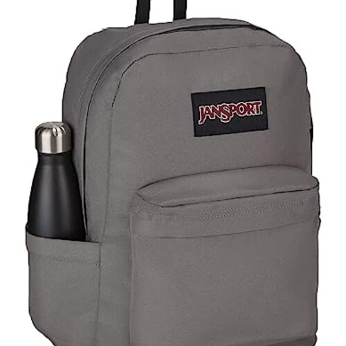 JanSport SuperBreak Plus Backpack with Padded 15-inch Laptop Sleeve and Integrated Bottle Pocket - Spacious and Durable Daypack for Work and Travel - Graphite Grey