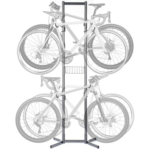 Standing Bike Rack by Delta Cycle - Tool-Free Adjustable Bike Floor Stand for Mountain, Fat Tire, Road Bikes, Freestanding Bike Stand for Garage Parking