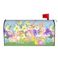 Easter Mailbox Cover Magnetic Standard Size 21 x 18 Inch Spring Summer Mailbox Wraps Easter Bunny Magnetic Mail Wraps Cover Post Letter Box Garden Home Decorations