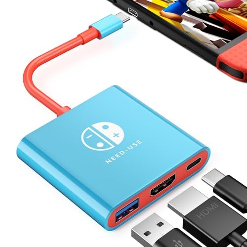 Cverny Switch Dock for Nintendo Switch, Portable Nintendo Switch/Switch OLED Docking Station for TV, 4K HDMI Switch Adapter Docking Station Support TV/Steam/MacBook/Chromebook/PC/Phone Tablets with DP