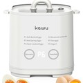 kawu 6-Function Egg Cooker for Hard Boiled Eggs, Egg Boiler with Timer, Egg Cooker for Soft Boiled Egg, Electric Egg Boiler with Auto Shut Off &Alarm, W/Bowl&Rack