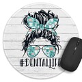 Funny Dental Round Mouse Pad， Dental Life Mouse Pad，8.7 inch Stitched Edge Non-Slip Rubber Base，Home Office Decor Desk Accessories, Gift for Nurses,Dentist,Dental Hygienist,Dental Assistant