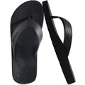 COFACE Mens Flip Flops Comfortable Yoga Mat Cushion Thong Sandals with Arch Support Casual Summer Beach Slides For Man, Black Size 12