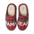 Dearfoams Women's Gifts for Mom Cute Cozy Mothers Day Mama Bear Slipper, Tartan Plaid, 7-8