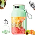 Juicer Cup,Multifunctional Portable Juicer Cup with Digital Display, Fruit Mixers Juicers Electric Juicer,Shakes and Smoothies,Wireless Portable Blender Rechargeable (Green)